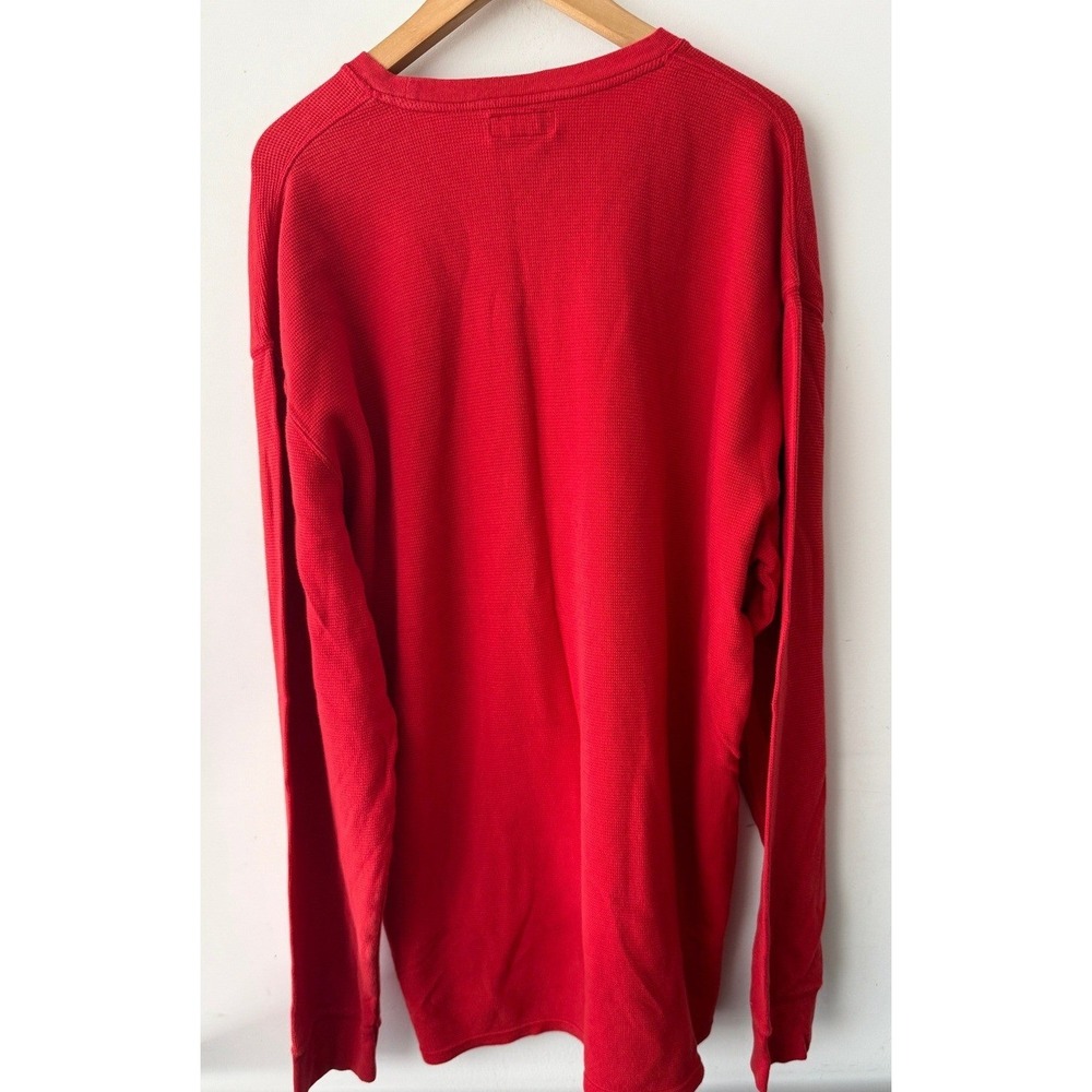 Polo Ralph Lauren Mens 3XL XXXL 3XT Red Waffle Knit Thermal Long Sleeve Shirt - Picture 2 of 7